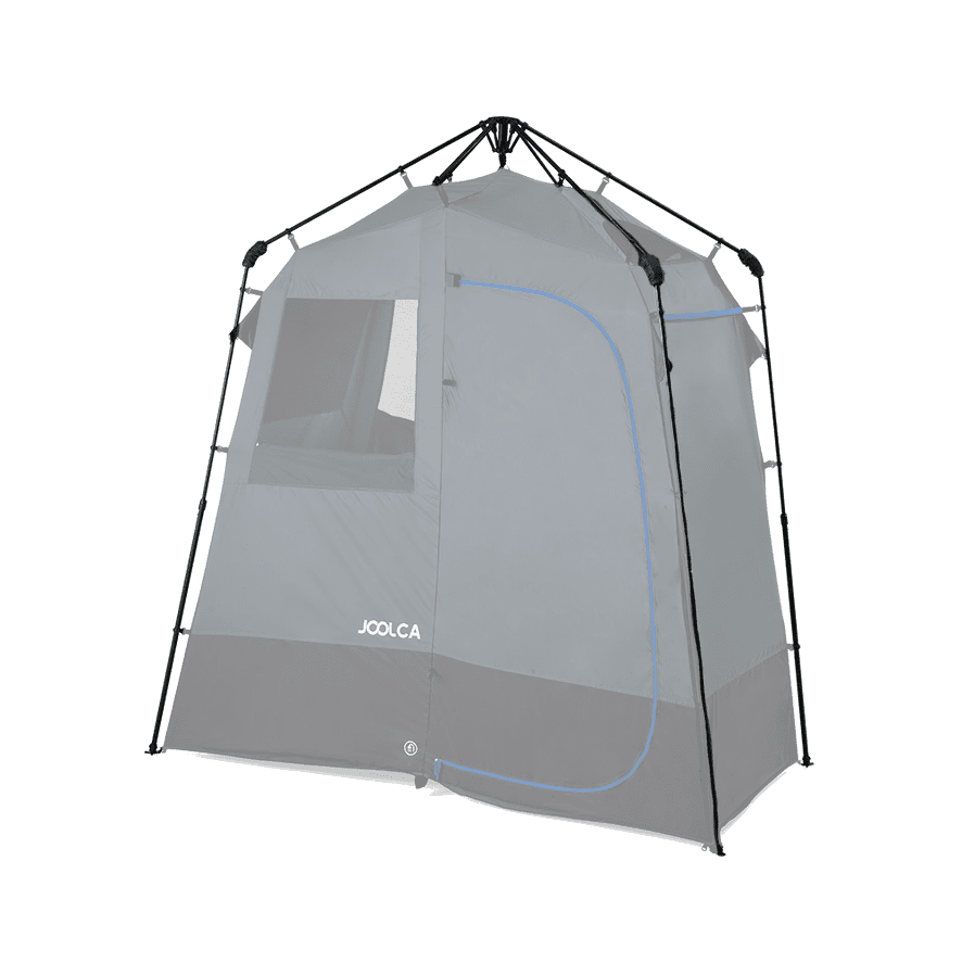 ENSUITE Double shower tent set up on its external frame