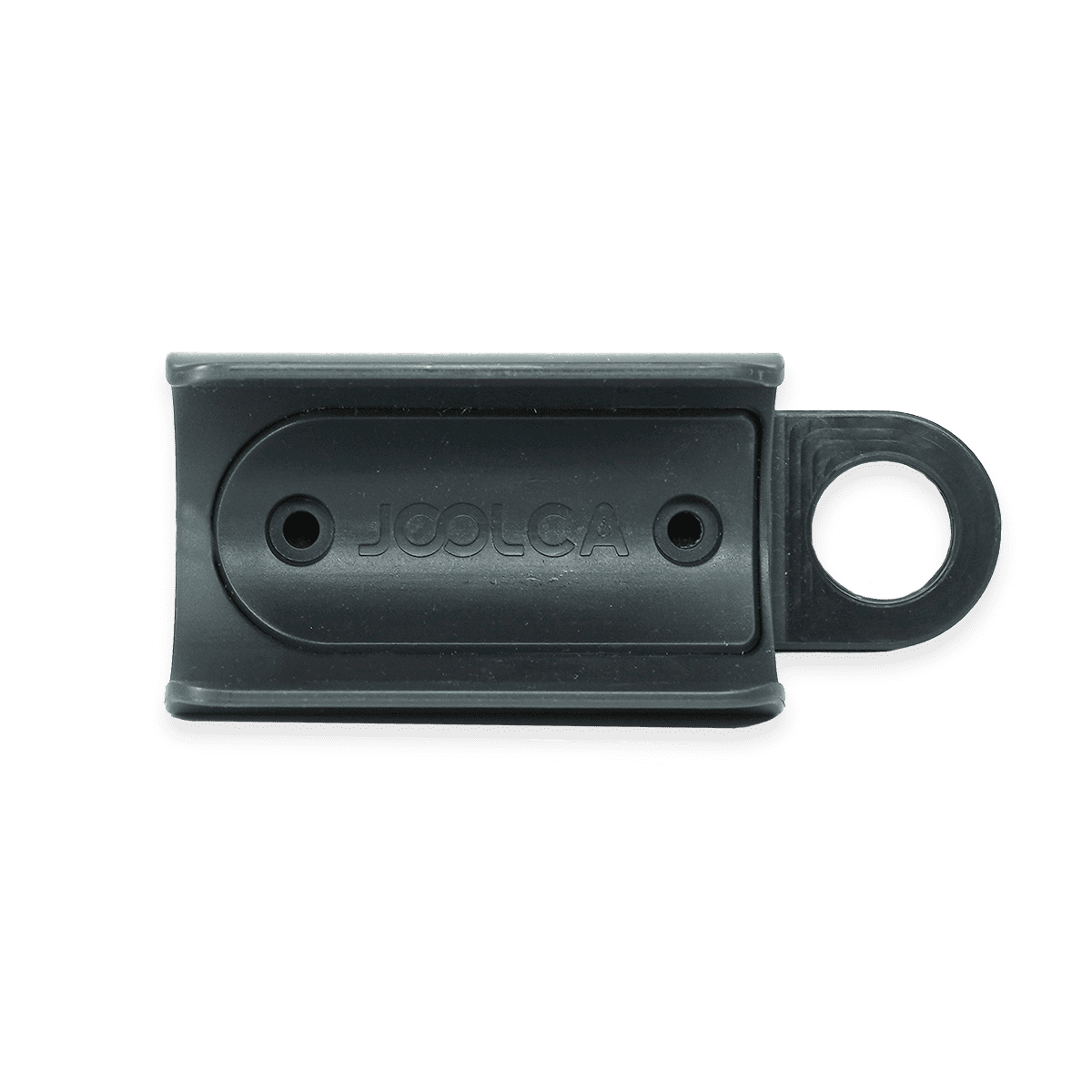 Black magnetic shower handle holder with the Joolca logo and a hanging loop
