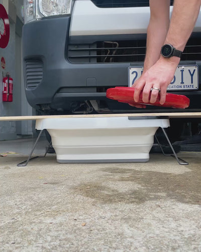 Flexi Sink strength test in the workshop